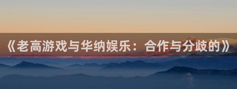 杏耀官网注册平台怎么样：《老高游戏与华纳娱乐：合作与分歧的》